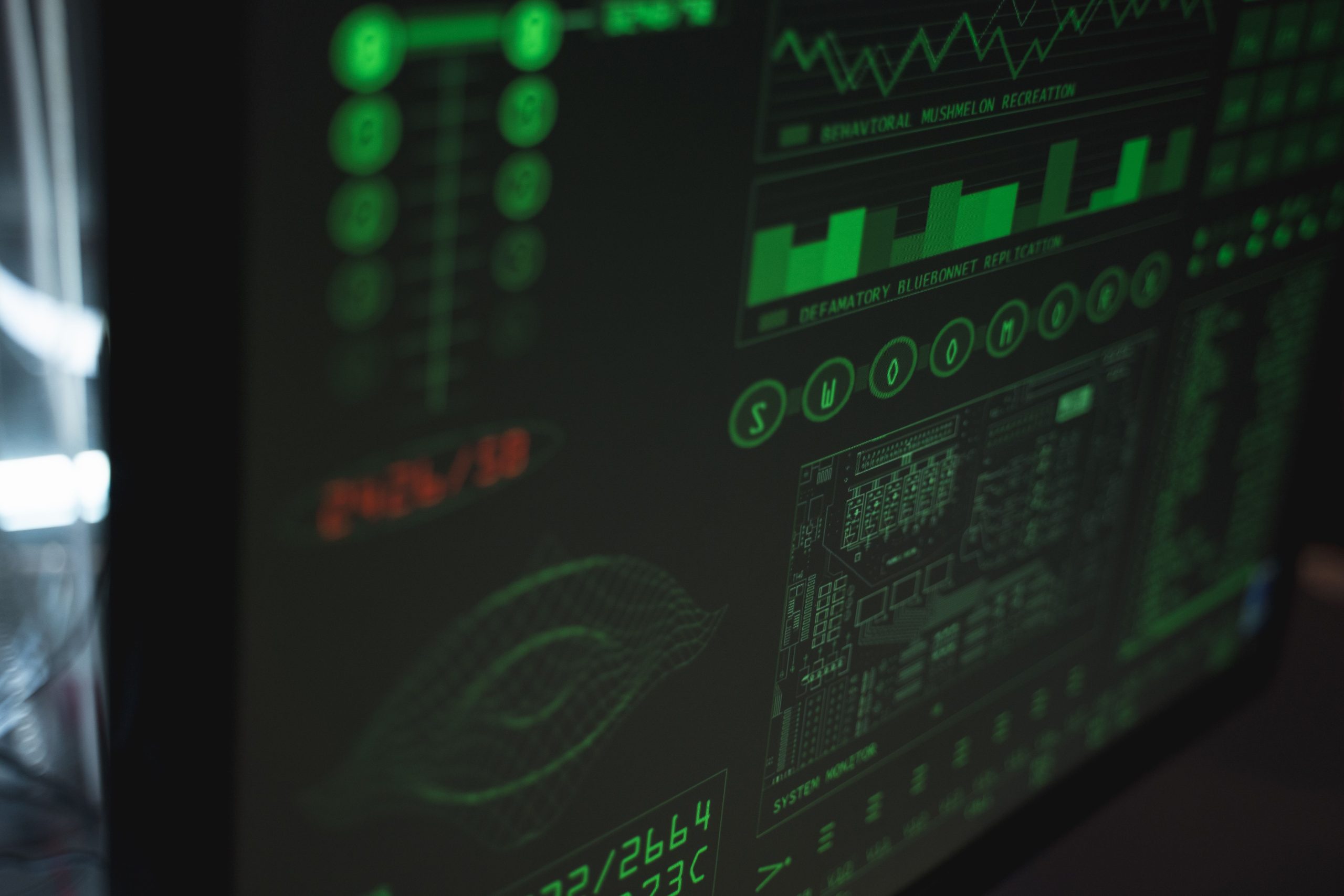 Abstract circuit pattern representing critical systems